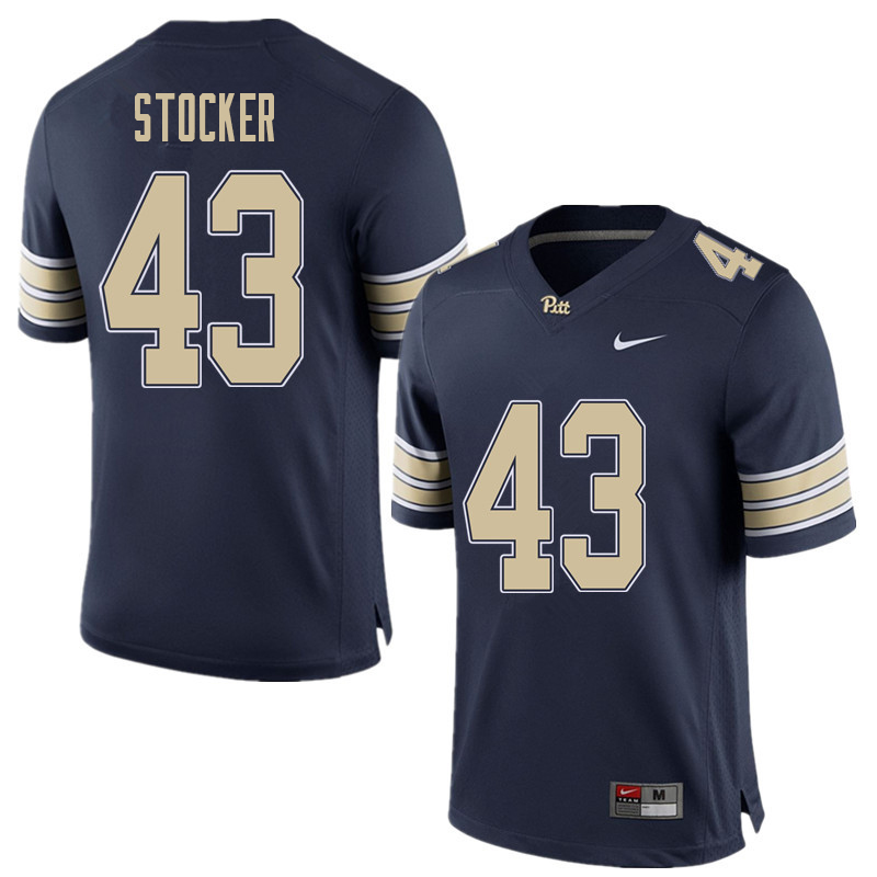 Men #43 Jay Stocker Pittsburgh Panthers College Football Jerseys Sale-Home Blue